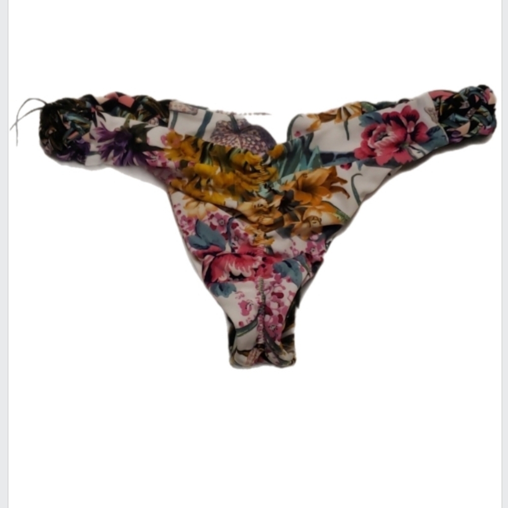 Christian Lacroix Floral Bikini Bottoms Designer Swimwear Tropical Print